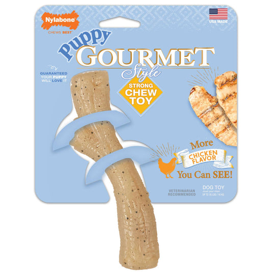 Nylabone Gourmet Syle Strong Stick Puppy Chew Toy Chicken Flavor