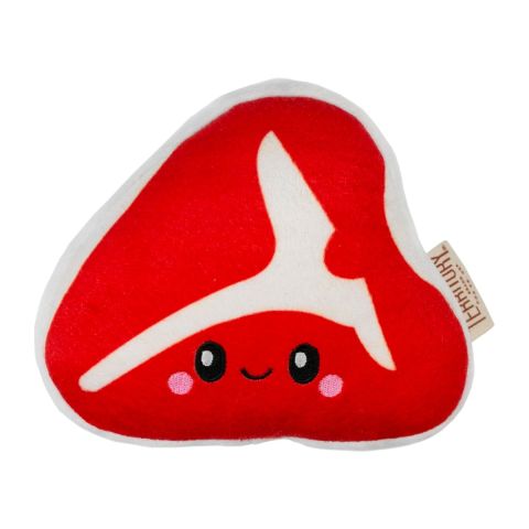 Territory Steak Dog Plush Squeaker Toy 14cm