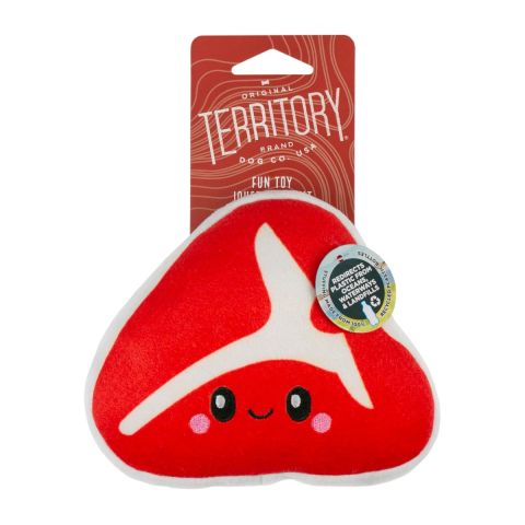 Territory Steak Dog Plush Squeaker Toy 14cm