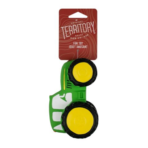 Territory Latex Squeaker Green Tractor Dog Toy 14.7cm