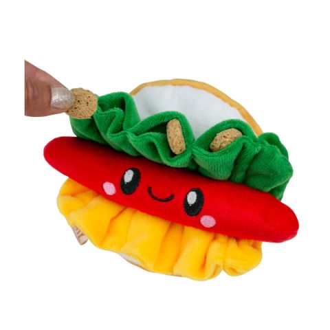 Territory Hotdog Hide-and-Treat Dog Plush Toy 20cm
