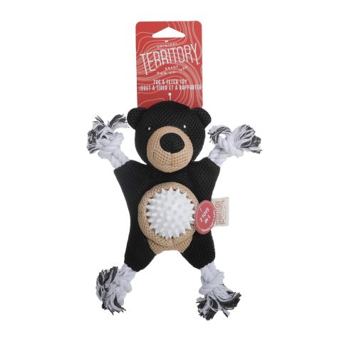 Territory Black Bear 2-in-1 Dog Toy 23cm