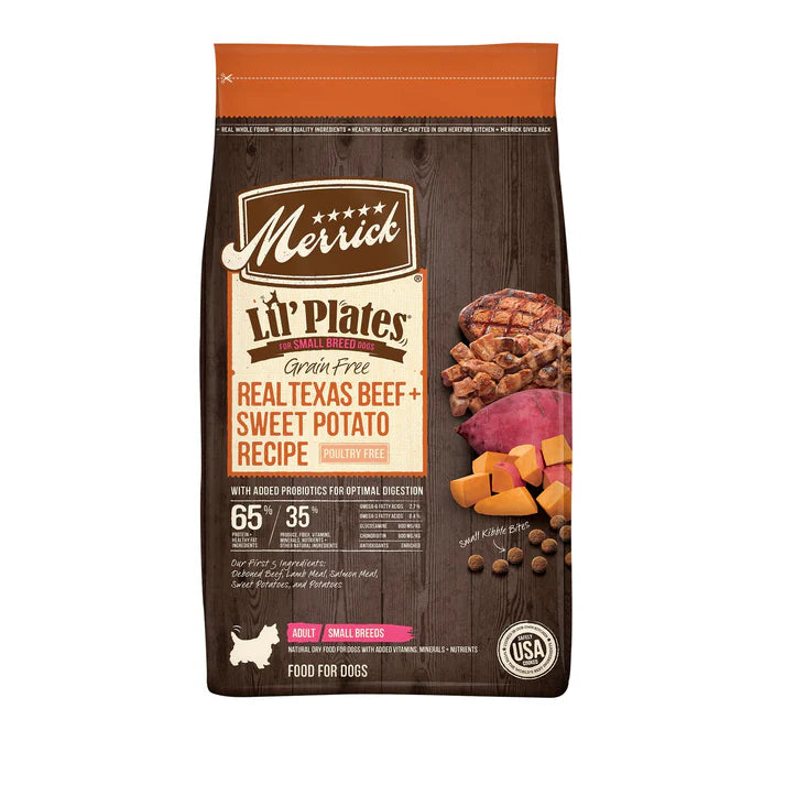 Merrick Lil' Plates Dry Dog Food Real Beef Sweet Potato 4 Lb