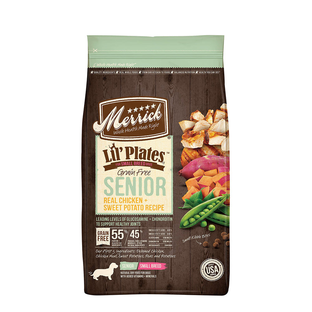 Merrick Lil' Plates Senior Real Chicken Sweet Potato Dog Dry Food 1.81kg