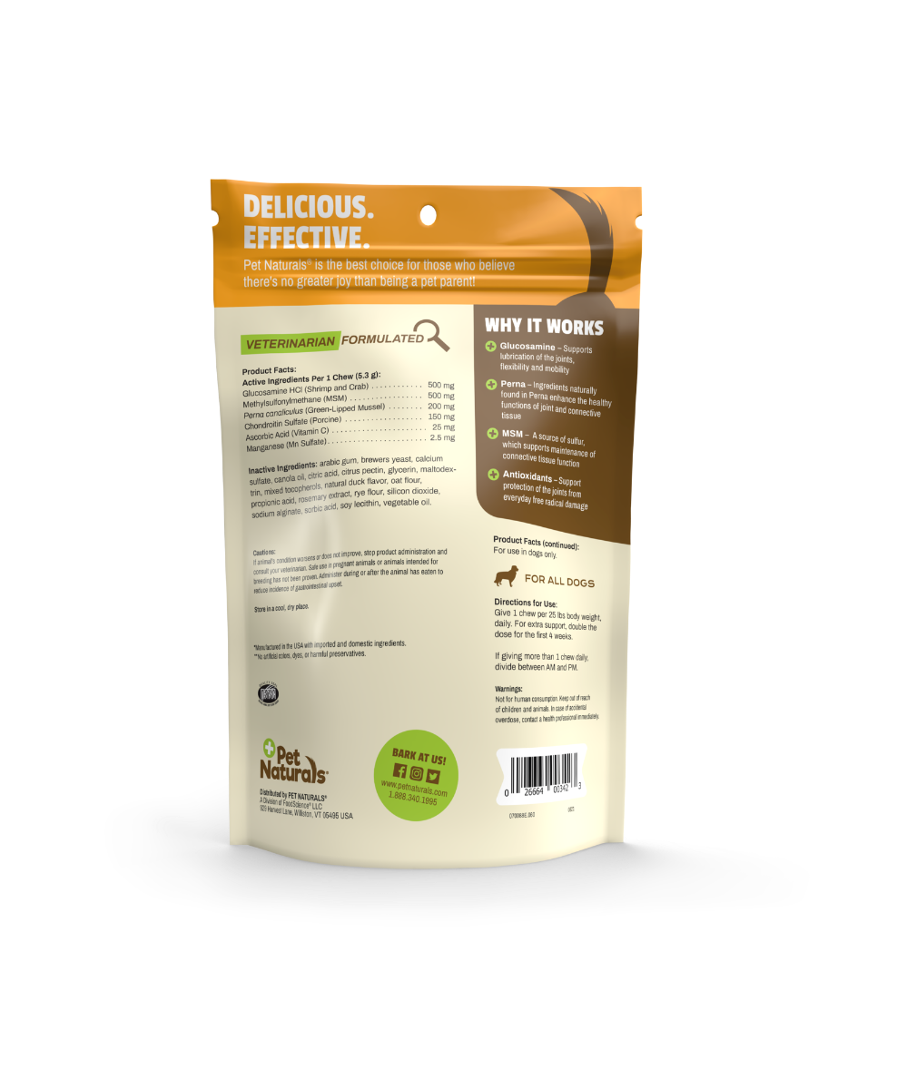 Pet Naturals Hip and Joint Chews for Dogs 60 pcs