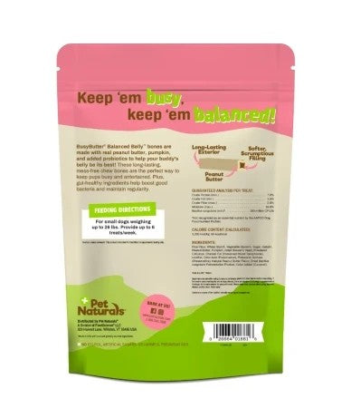 Pet Naturals Busy Butter Balanced Belly Bones with Probiotics Dog Treats Small 368g