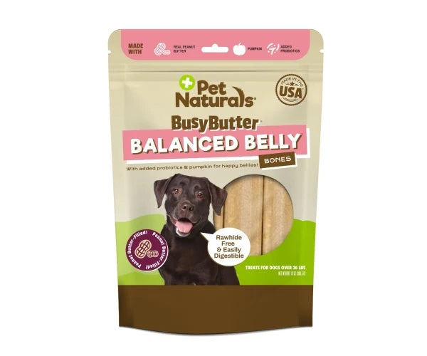 Pet Naturals Busy Butter Balanced Belly Bones with Probiotics Dog Treats Large 368g
