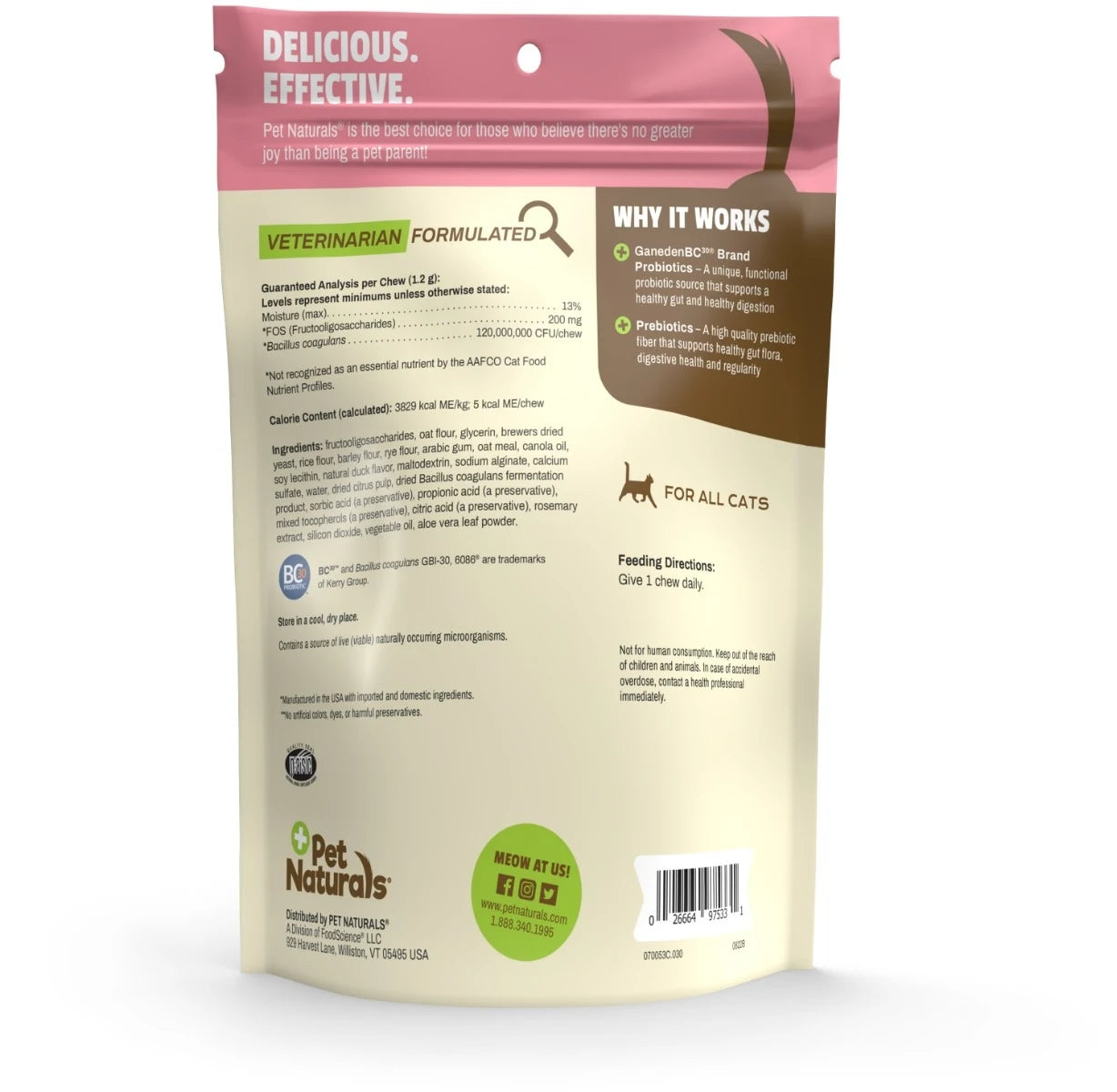 Pet Naturals Daily Probiotic Soft Chews for Cats 30 pcs