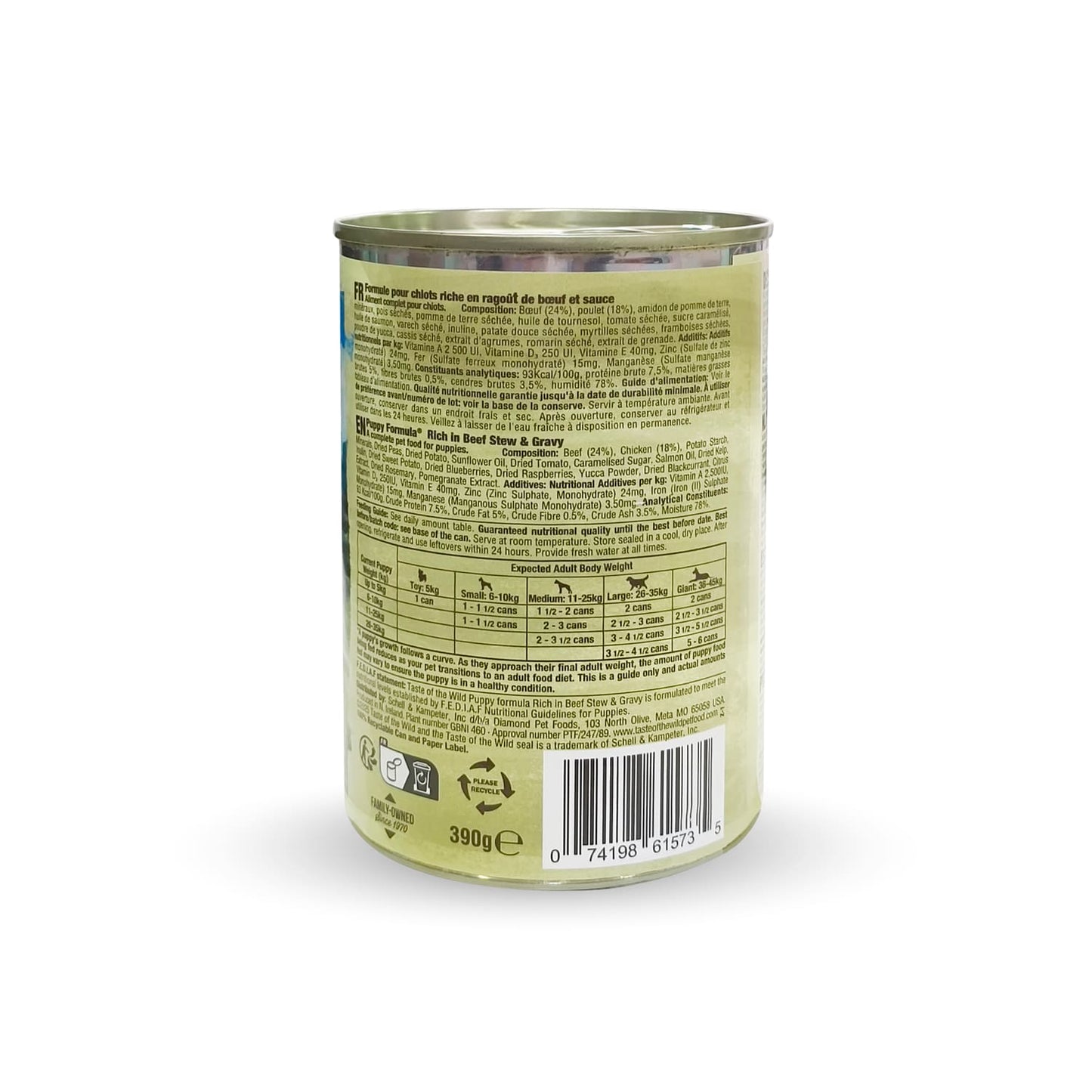 Taste of the Wild Puppy Beef Stew Wet Dog Food 390g