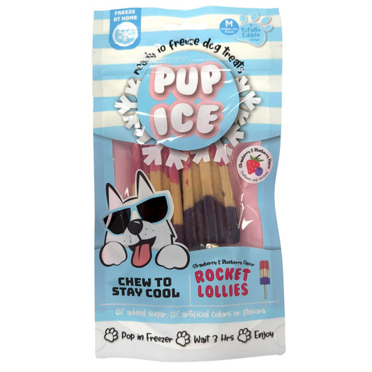 Pup Ice Fruit Lollies Stawberry Blueberry Dog Treat 2-pc