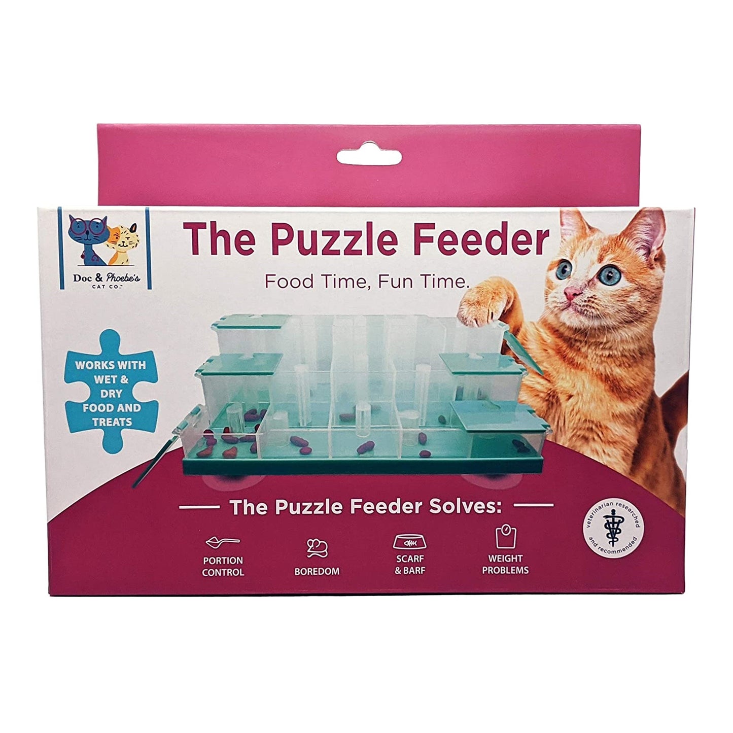 Doc & Phoebe Cat Toy Puzzle Feeder 4.25 In