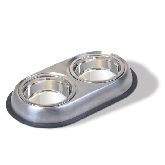 Van Ness Small Stainless Steel Double Dish Bowl 16oz