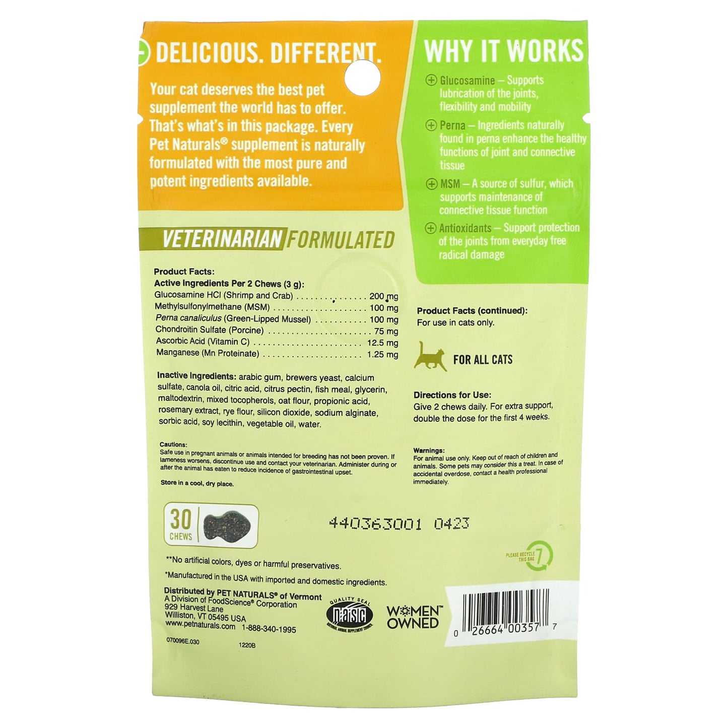 Pet Naturals Cat Hip and Joint Chews 30ct