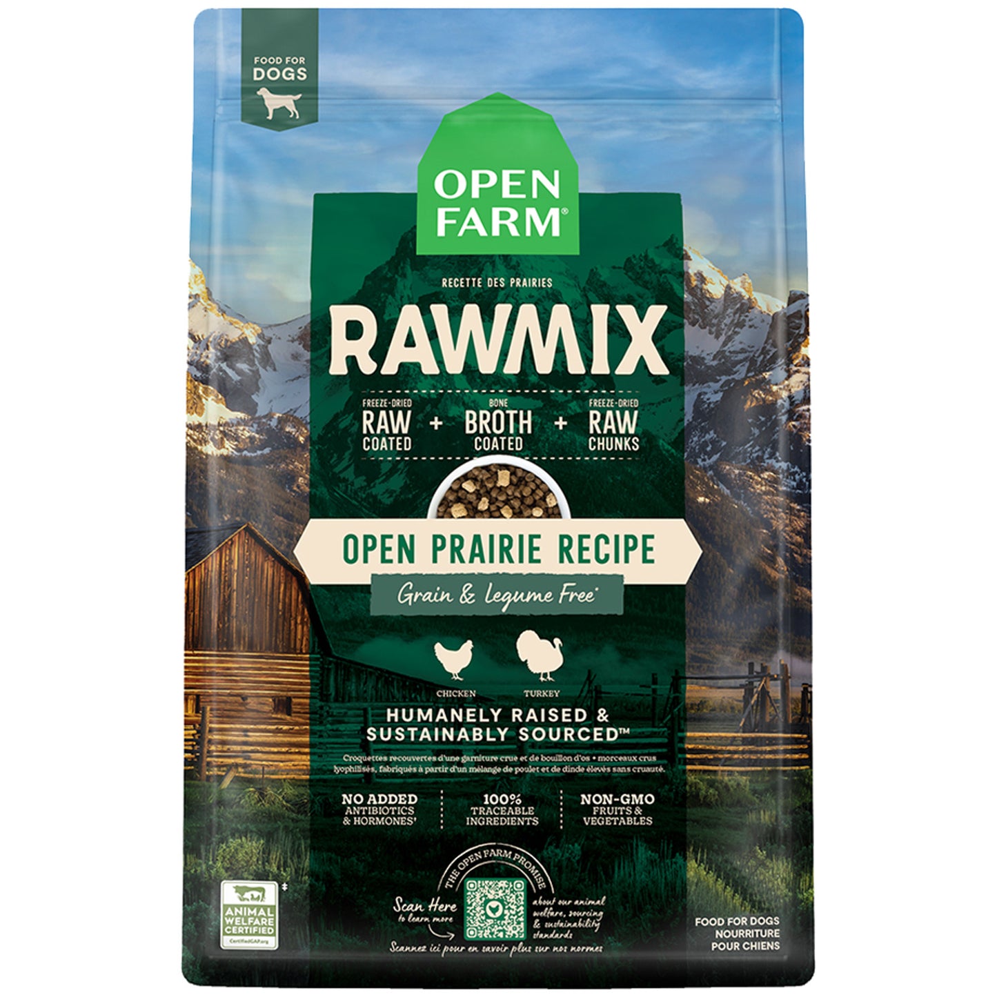 Open Farm Grain-free Rawmix Freeze-dried Raw Open Prairie Recipe Dry Dog Food 1.58kg
