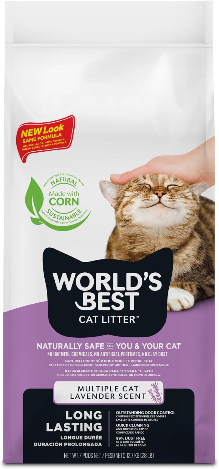 World's Best Cat Litter Lavender Scented Multiple Cat Clumping Formula 12.7kg