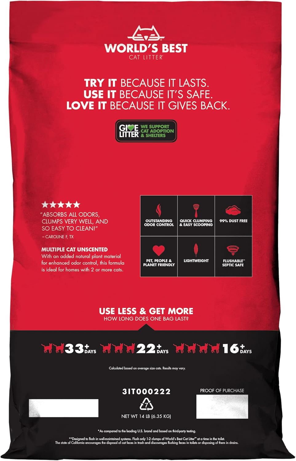 World's Best Cat Litter Multiple Cat Clumping Formula 12.7kg