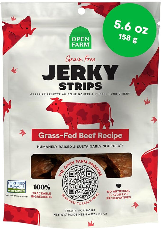 Open Farm Grain-free Grass-Fed Beef Recipe Jerky Strips 158g