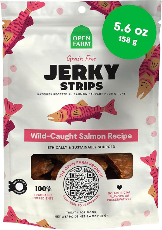 Open Farm Grain-free Wild-Caught Salmon Recipe Jerky Strips 158g