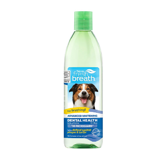 Tropiclean Fresh Breath Dental Solution Whitening Oral Care for Dogs 473ml