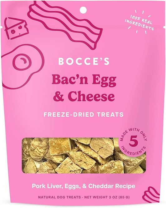 Bocce's Bakery Bac'N Egg & Cheese Freeze-Dried Pork Liver, Eggs & Cheddar Recipe Dog Treats 85g