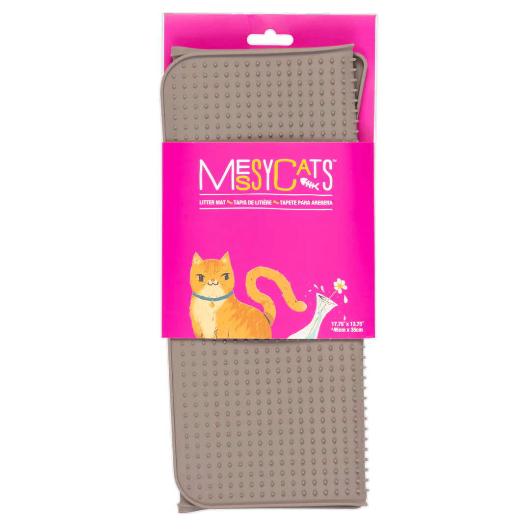 Messy Cats Silicone Litter Mat Gray 45cm x 35cm