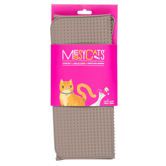 Messy Cats Silicone Litter Mat Gray 45cm x 35cm