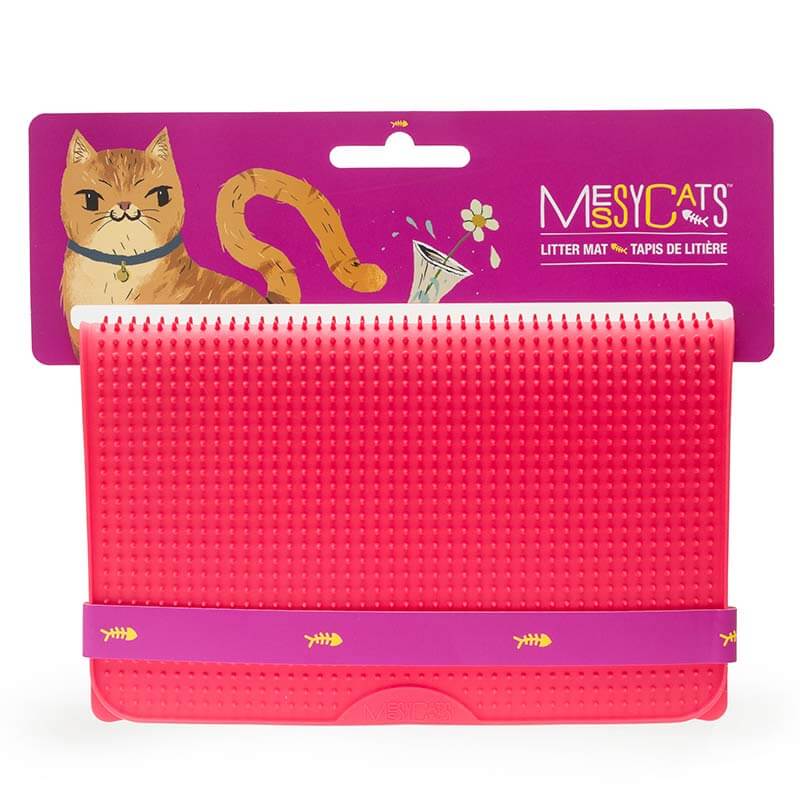 Messy Cats Silicone Litter Mat Red 45cm x 35cm