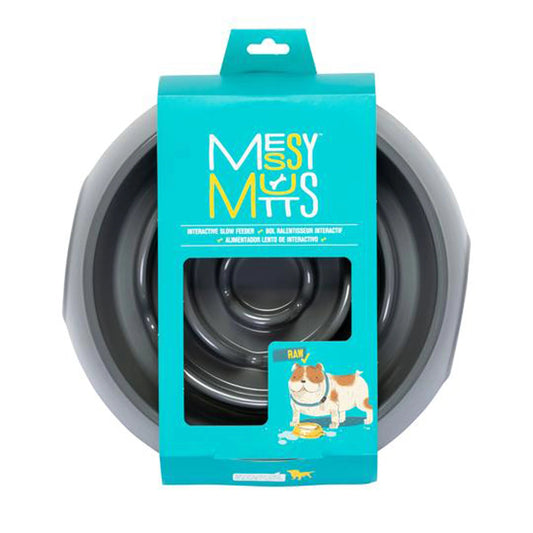 Messy Mutts Gray Slow Feeder 3 cups 24.8cm x 5.6cm