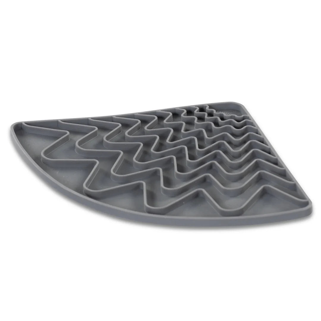 Messy Mutts Triangle Licking Mat Gray