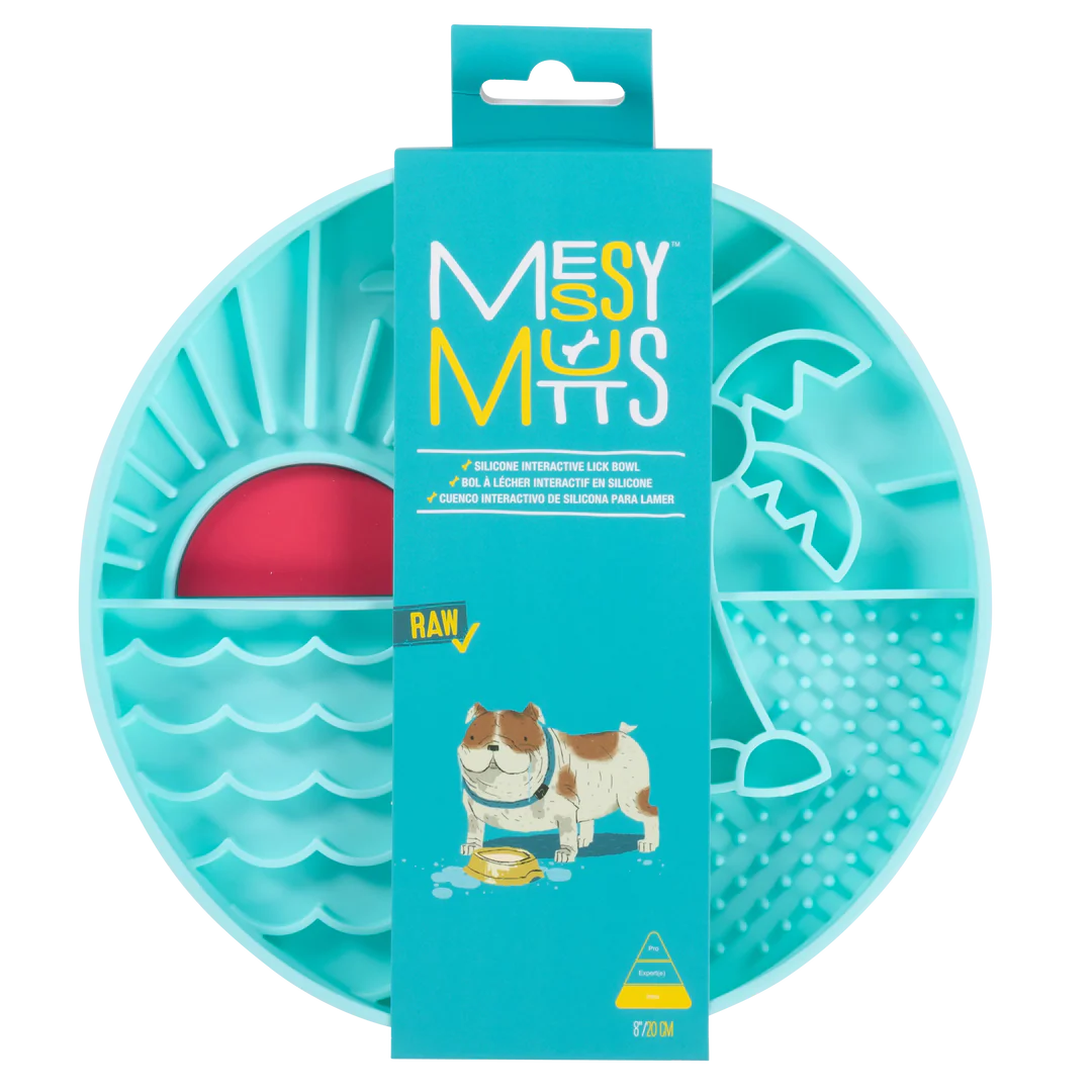 Messy Mutts Interactive Slow Feeder Mat Beach Teal