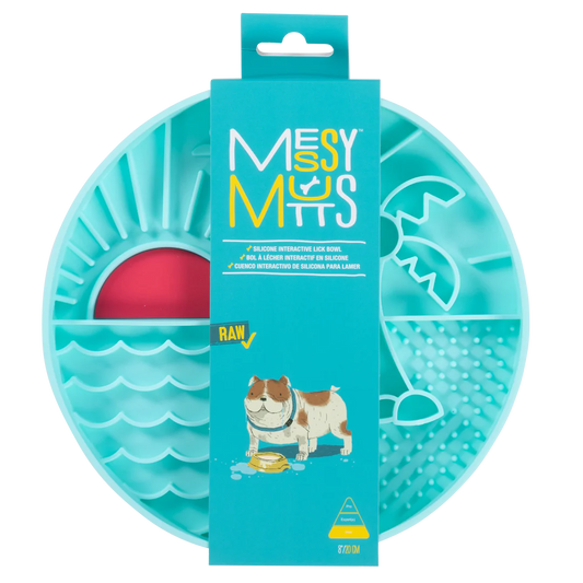 Messy Mutts Interactive Slow Feeder Mat Beach Teal