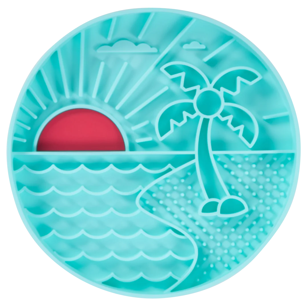 Messy Mutts Interactive Slow Feeder Mat Beach Teal