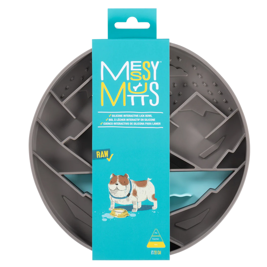 Messy Mutts Interactive Slow Feeder Mat Mountain Gray