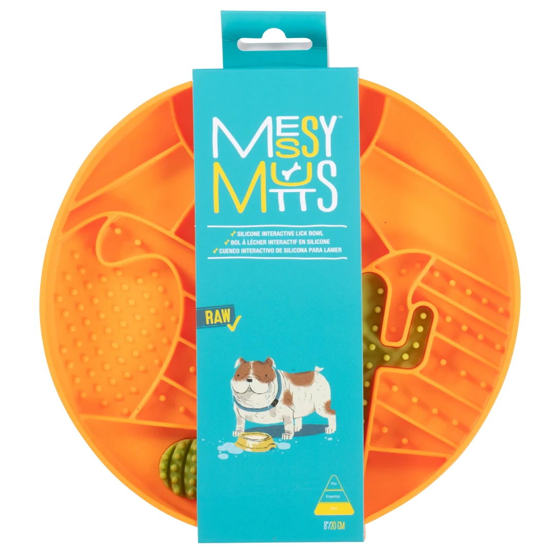 Messy Mutts Interactive Slow Feeder Mat Desert Orange