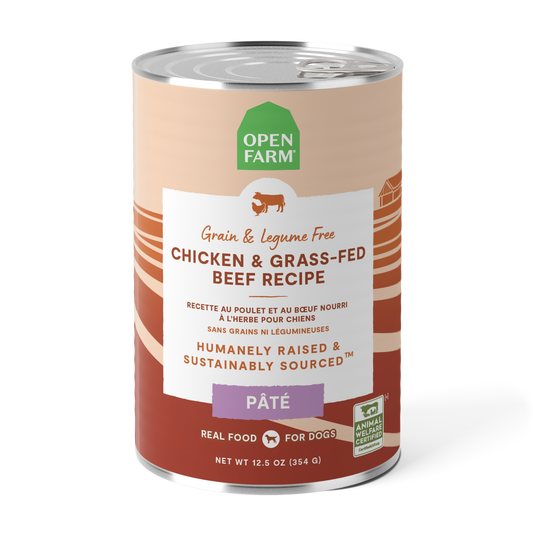 Open Farm Grain-free Chicken & Grass-Fed Beef Pate Canned Dog Food 354g