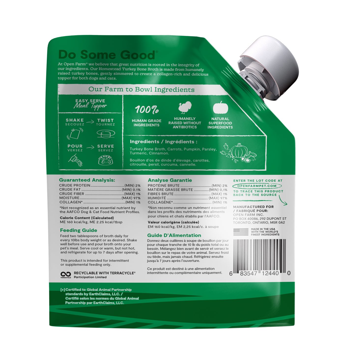 Open Farm Turkey Bone Broth 355ml