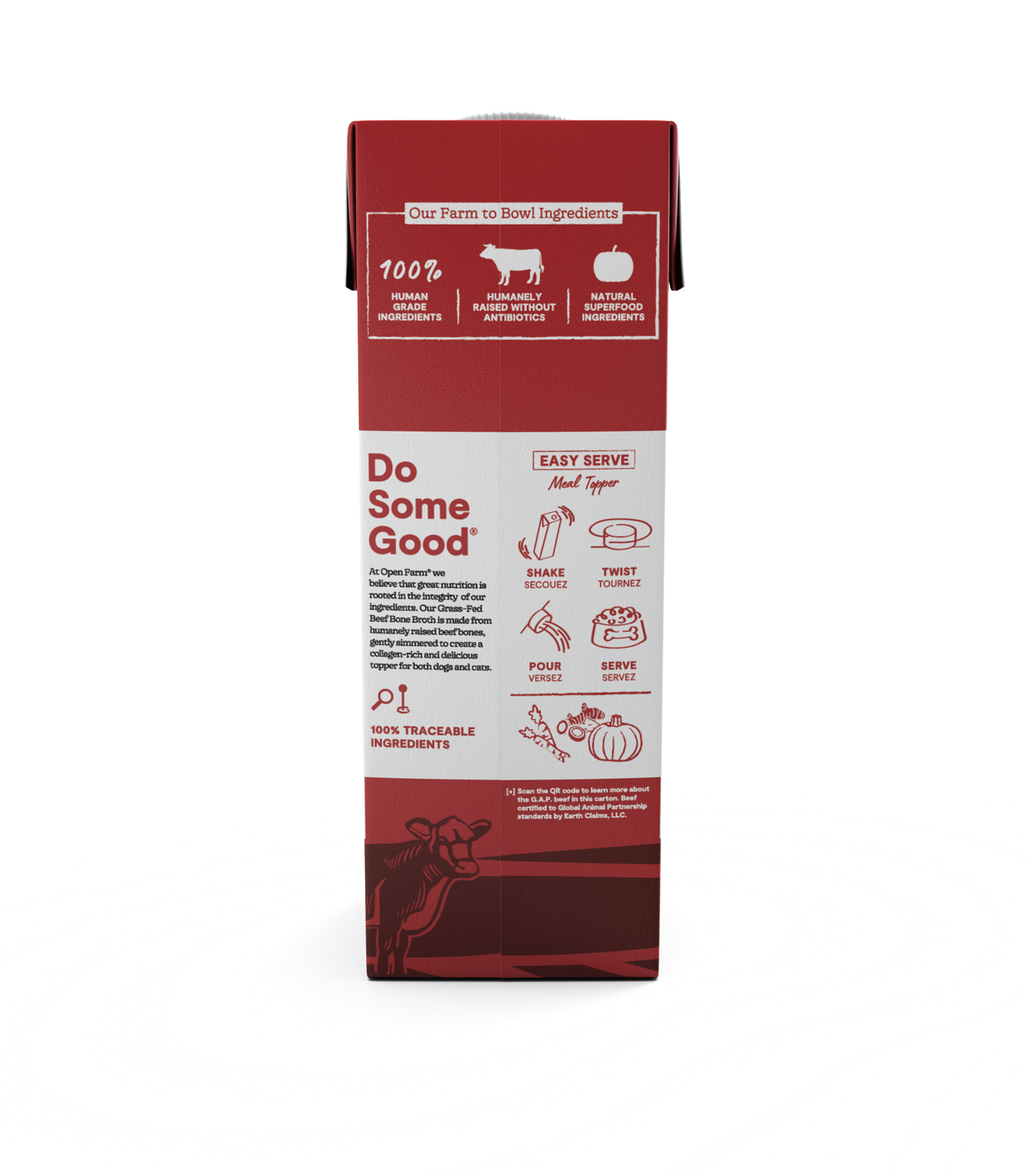 Open Farm Grass-Fed Beef Bone Broth Food Topper for Dogs and Cats 946ml