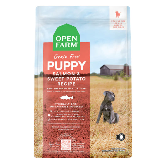 Open Farm Puppy Salmon amd Sweet Potato Recipe Grain-free Dry Dog Food 1.8kg