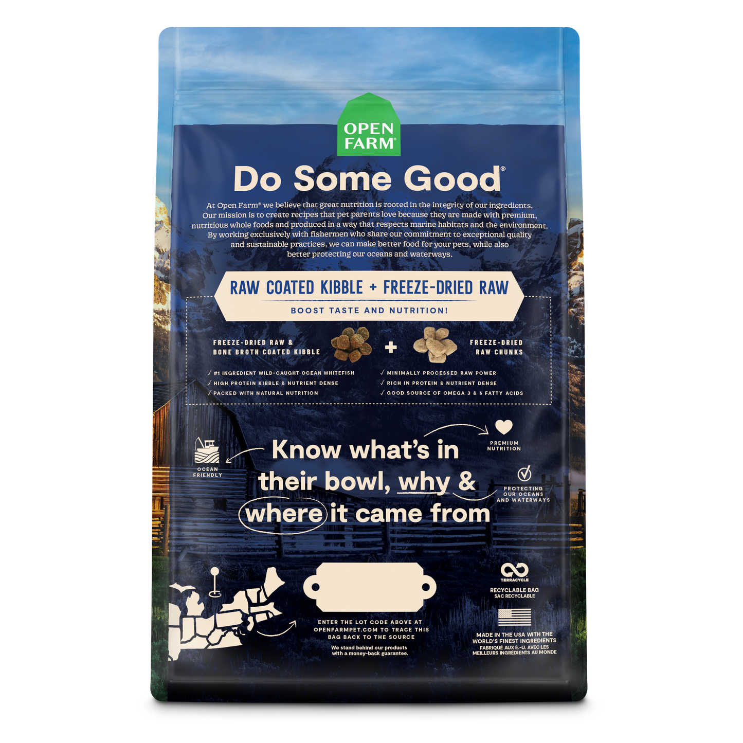 Open Farm Grain-free Rawmix Freeze-dried Raw Wild Ocean Recipe Dry Dog Food 1.58kg