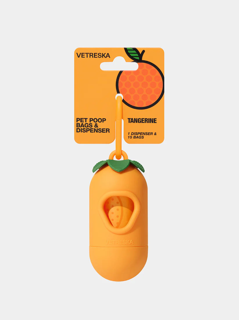 Vetreska Poop Bag and Dispenser Tangerine
