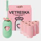 Vetreska Poop Bag and Dispenser with 7 Rolls Flora