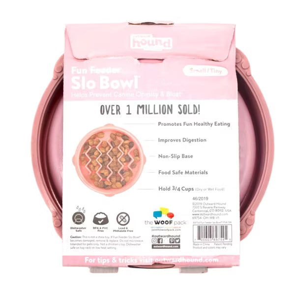 Outward Hound Fun Feeder Bowl Pink Small