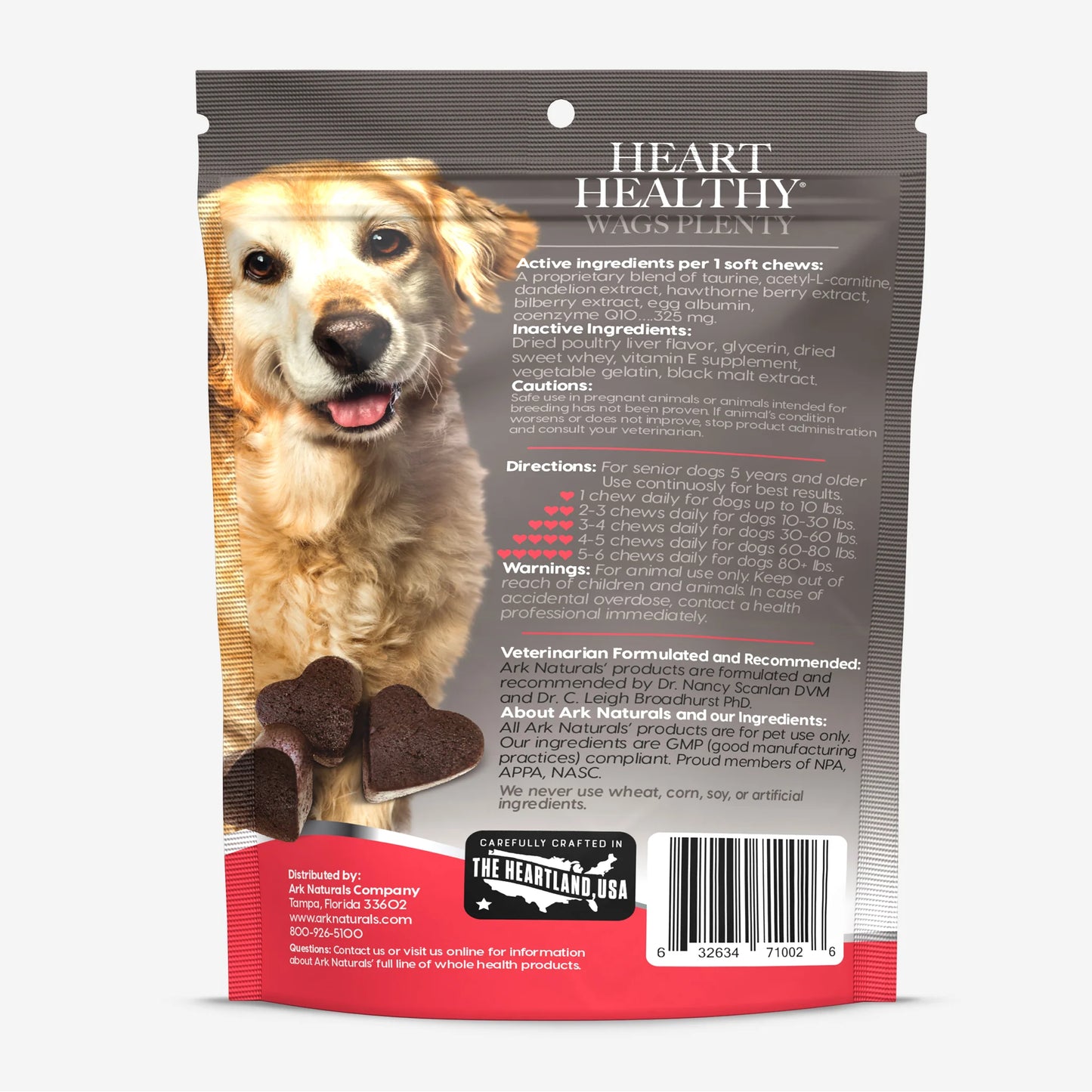 Ark Naturals Gray Muzzle Heart Healthy Wags Plenty 60 chews