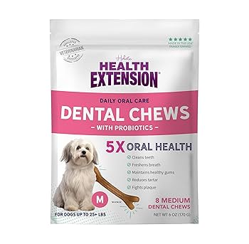 Health Extension Probiotic Dental Chews Medium 8-pc 170g