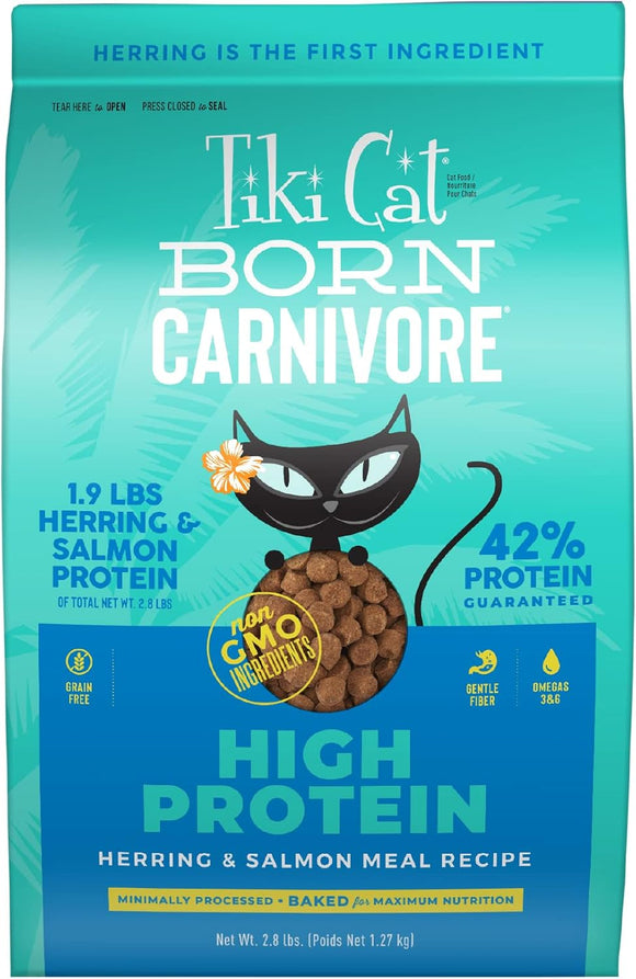 Tiki Cat Born Carnivore Dry Cat Food Herring & Salmon 1.27kg