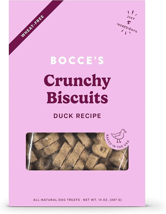 Bocce's Crunchy Biscuits Duck Recipe Dog Treats 397g