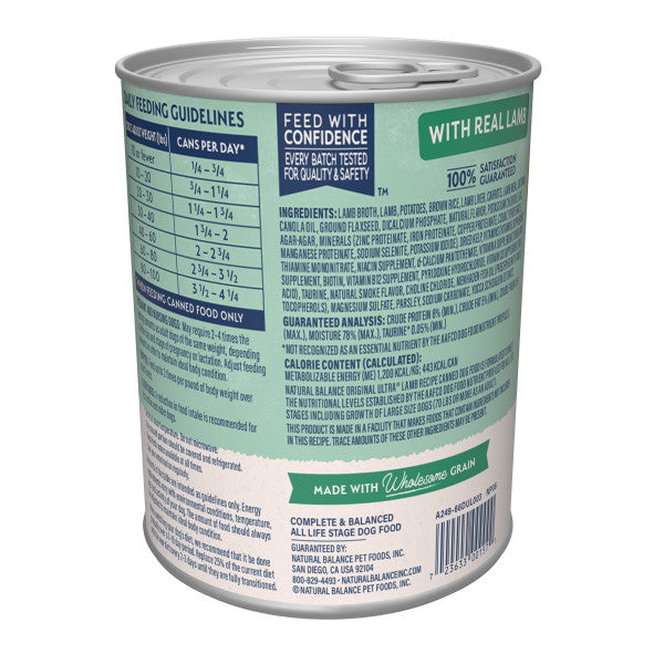 Natural Balance Dog Food Lamb Formula 13oz