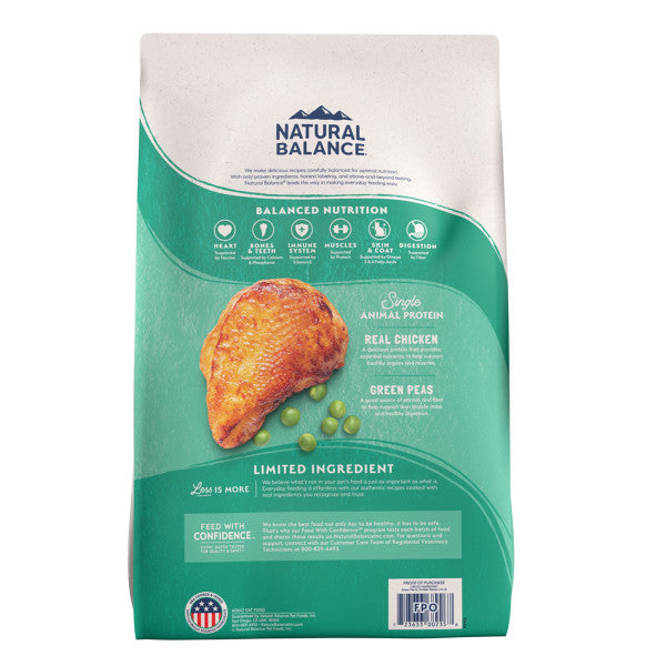 Natural Balance LID Green Pea & Chicken Formula Dry Cat Food 4.54 kg