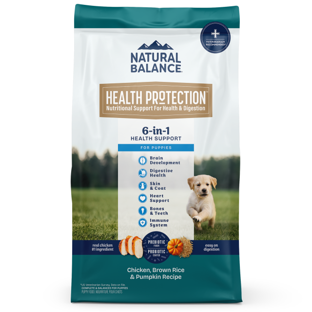 Natural Balance Health Protection 6-in-1 Health Support Chicken, Brown Rice and Pumpkin Recipe Dry Puppy Dog Food 1.8kg