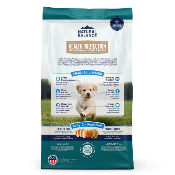 Natural Balance Health Protection 6-in-1 Health Support Chicken, Brown Rice and Pumpkin Recipe Dry Puppy Dog Food 1.8kg
